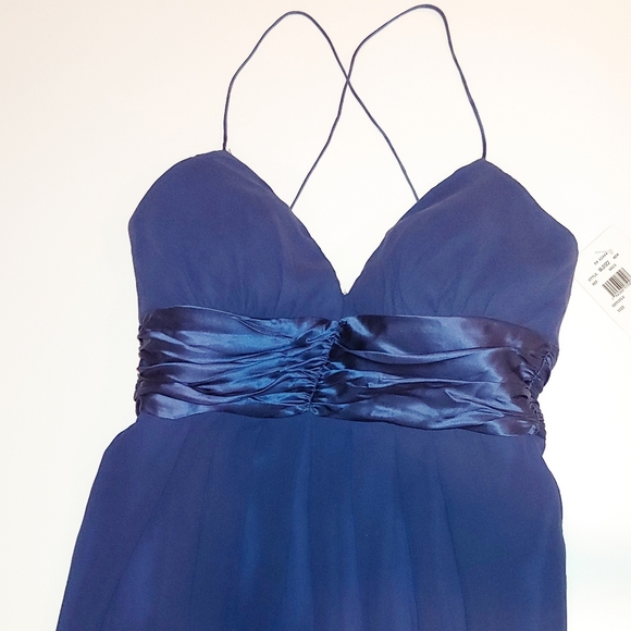 midnight blue evening dress